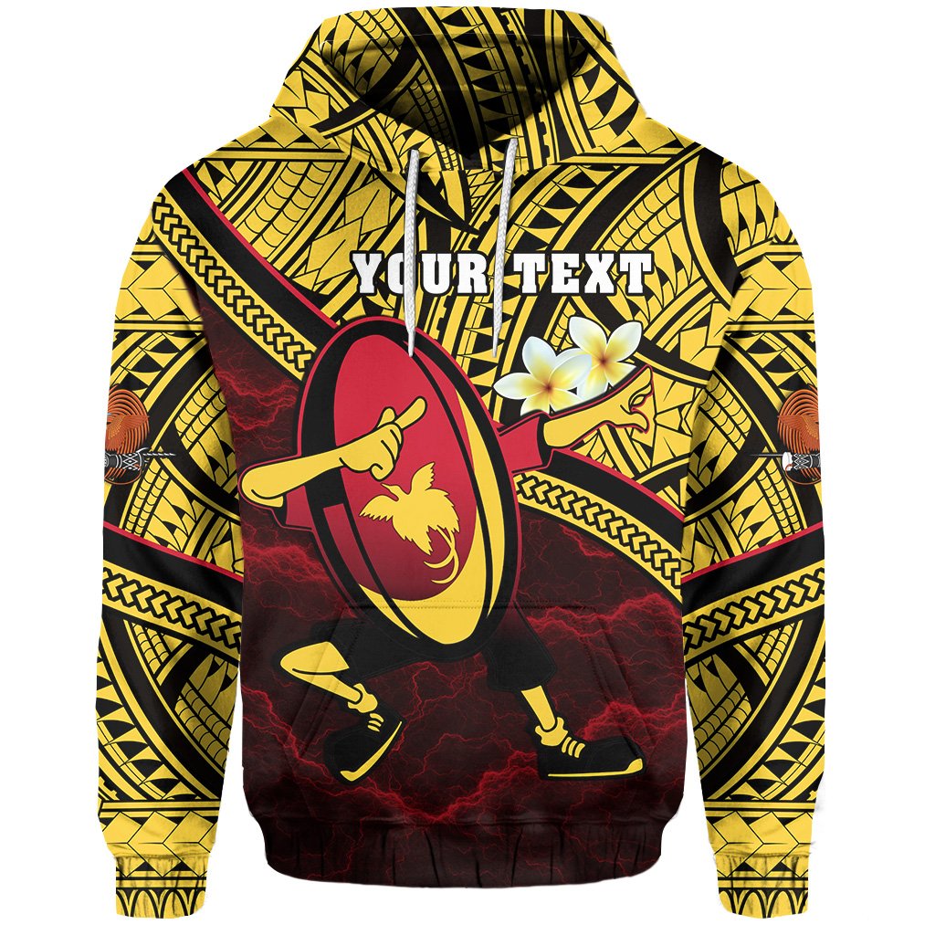 Custom Papua New Guinea Rugby Hoodie Style Dab Trend Unisex Yellow - Polynesian Pride