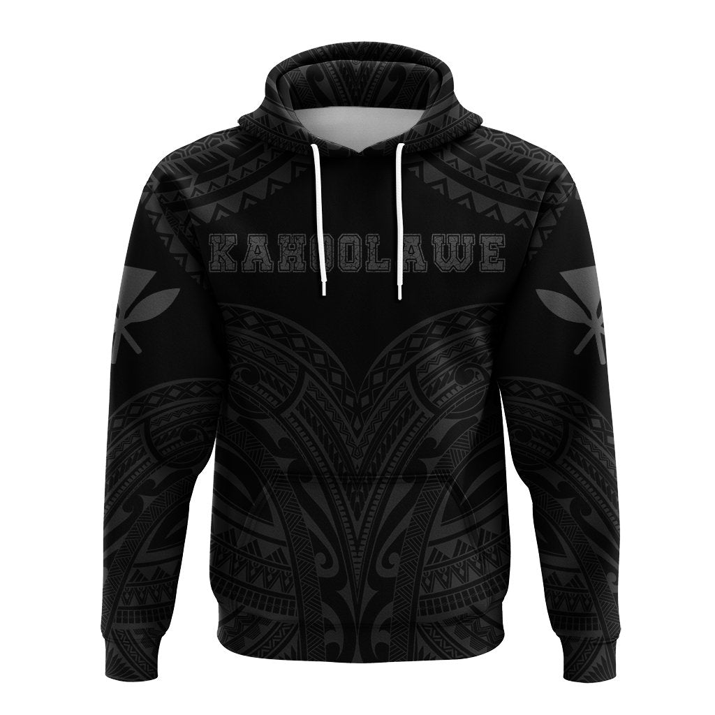 Hawaiian Kanaka Map Polynesian Kahoolawe Hoodie Grey Brad Style - Polynesian Pride