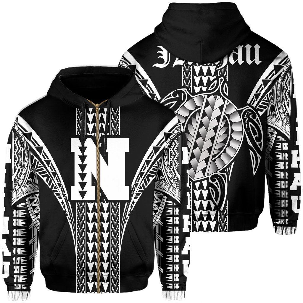 Niihau Island Polynesian Hoodie Zip Comely Style Unisex White - Polynesian Pride