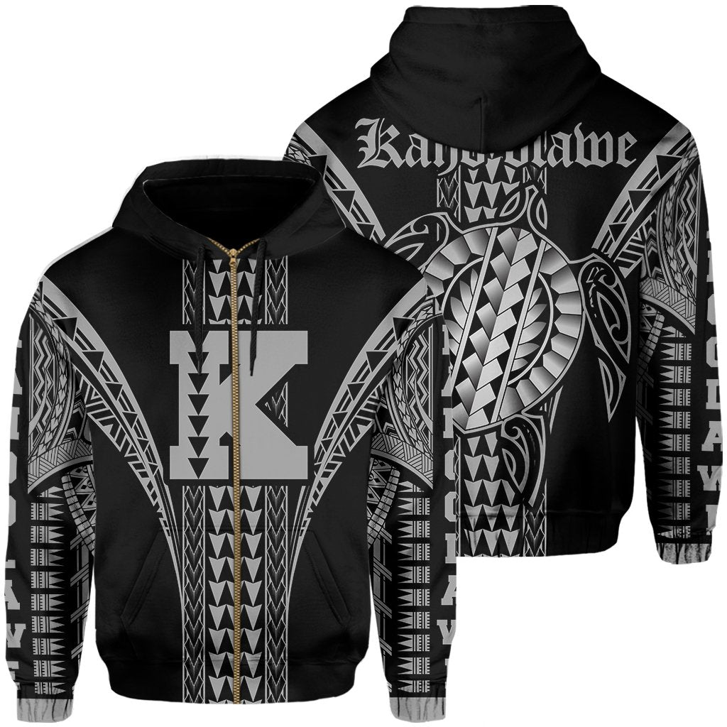 Kahoolawe Island Polynesian Hoodie Zip Comely Style Unisex Grey - Polynesian Pride