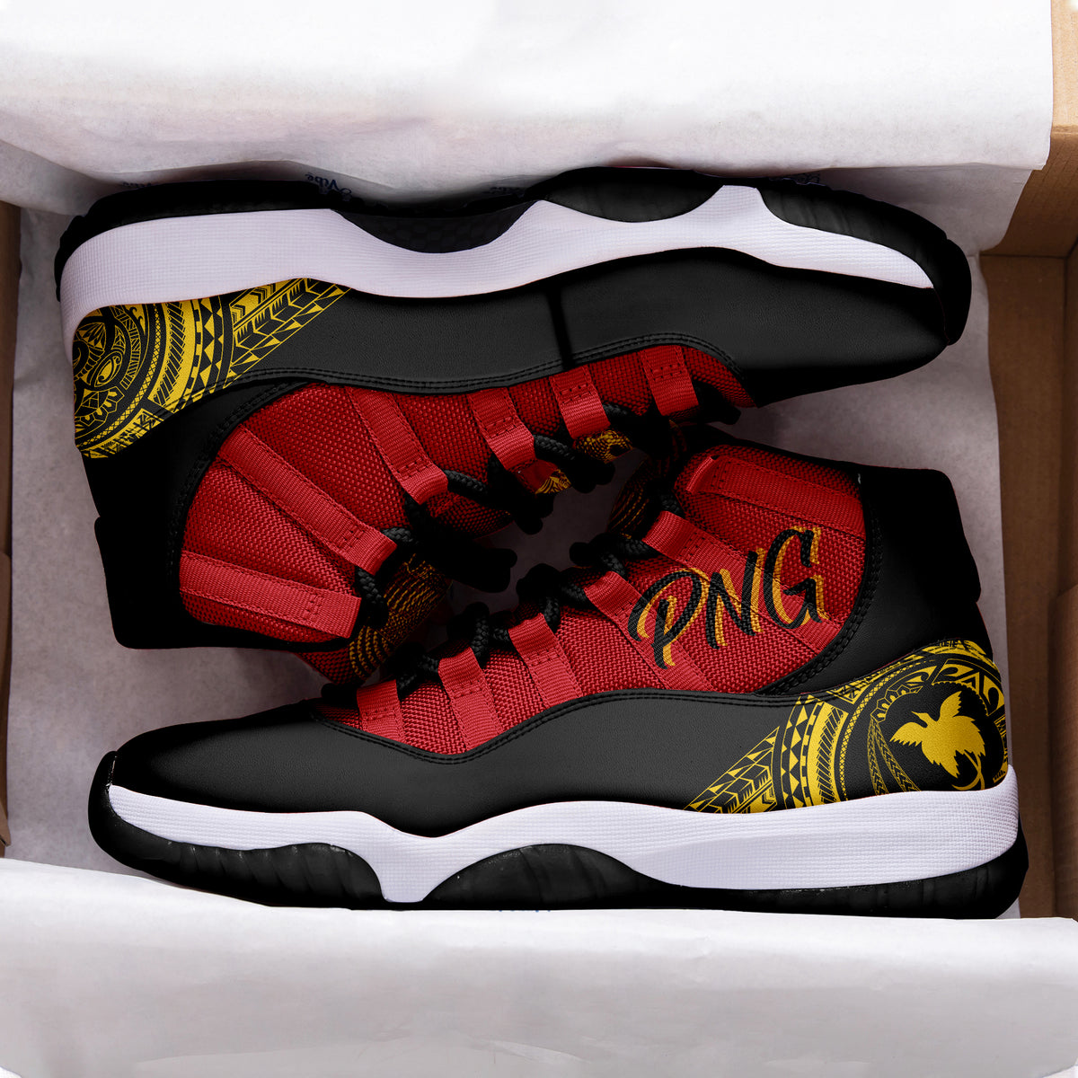 Papua New Guinea Sneaker J.11 PNG Bird - of - paradise Special Ver. LT7 Black - Polynesian Pride