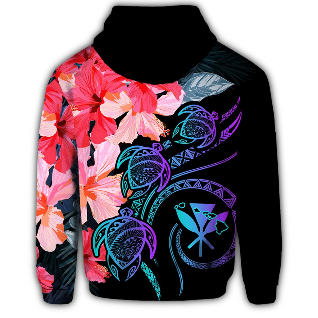 Hawaii Turtle Polynesian Tropical Hoodie (Zip up) Cora Style - Polynesian Pride