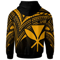 Hawaii Kanaka Maoli Hoodie Gold Color Cross Style - Polynesian Pride