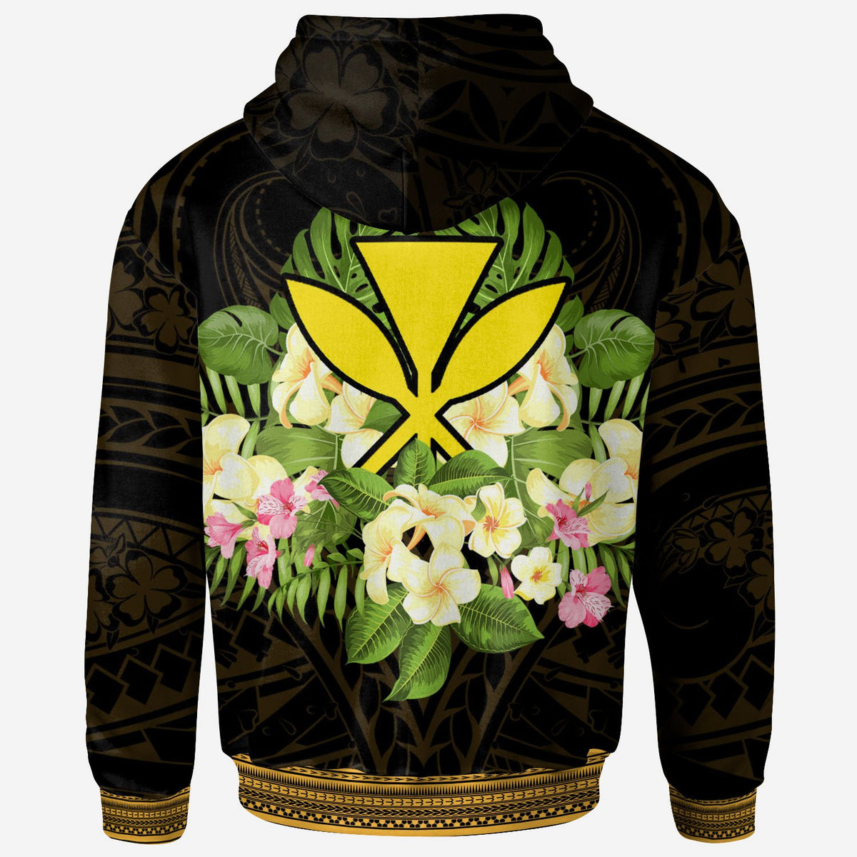 Hawaii Kanaka Maoli Hoodie Polynesian Gold Patterns Collection - Polynesian Pride