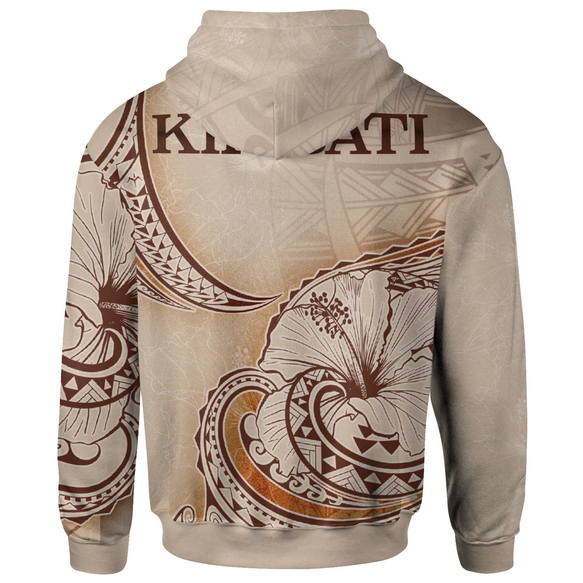 Kiribati Hoodie Hibiscus Flowers Vintage Style - Polynesian Pride