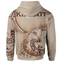 Kiribati Hoodie Hibiscus Flowers Vintage Style - Polynesian Pride
