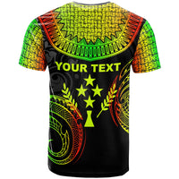 Kosrae Custom T ShirtS Unique Serrated Texture Reggae Color - Polynesian Pride