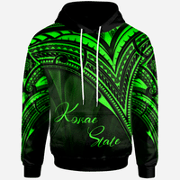 Kosrae State Hoodie Green Color Cross Style Unisex Black - Polynesian Pride