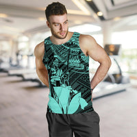 Hawaiian King Kanaka Map Polynesian Kahoolawe Men's Tank Top - Turquoise - Hala Style - AH - Polynesian Pride