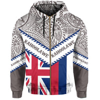Hawaii Flag Kahoolawe Hoodie Zip Mit Style - Polynesian Pride