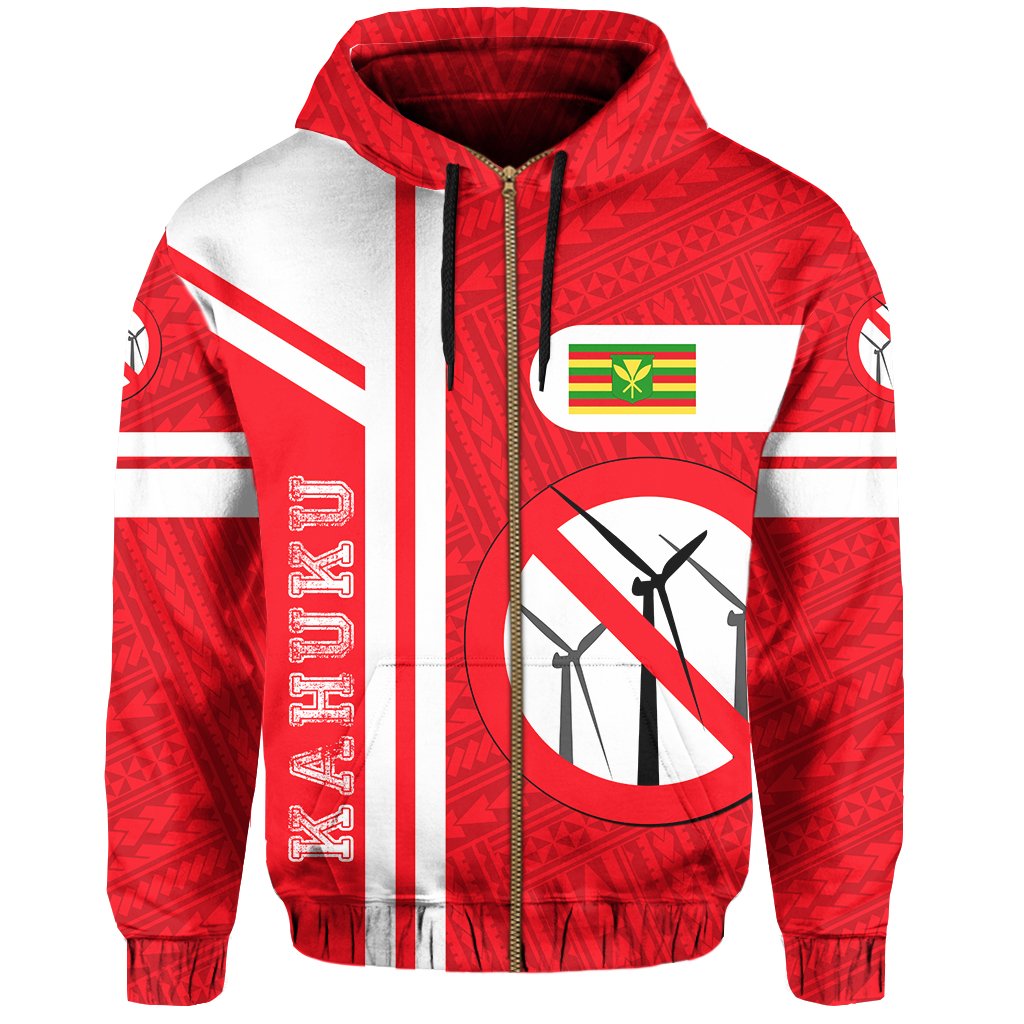 Kahuku Polynesian No More Turbines Hoodie (Zip) - Polynesian Pride