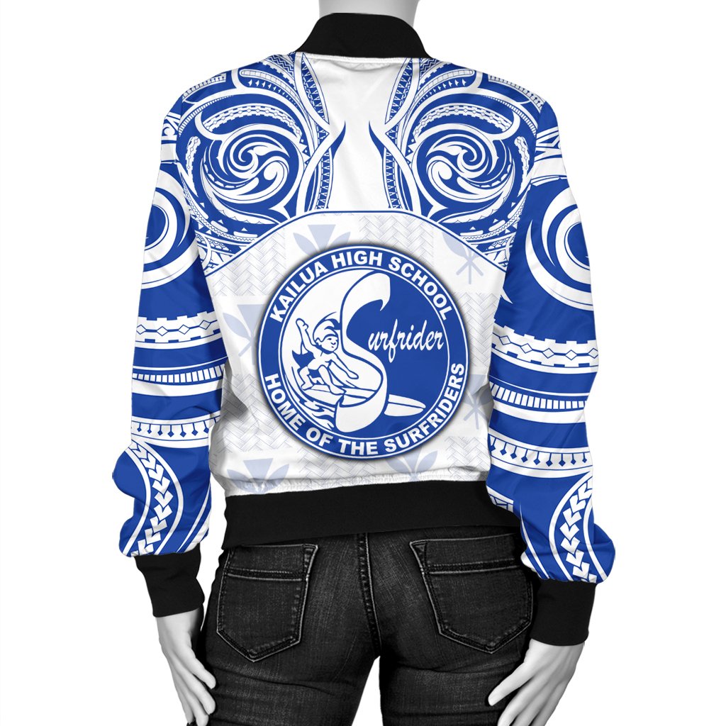 Hawaii Bomber Jacket - Kanaka Kailua High School Women's Bomber Jacket Demodern Style AH - Polynesian Pride