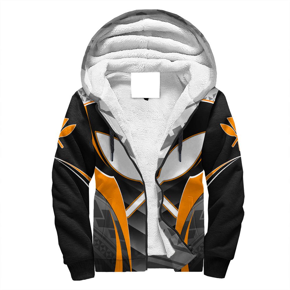 Hawaiian - Polynesian Kanaka Sherpa Hoodie - Mea Kaua Style - AH Black - Polynesian Pride