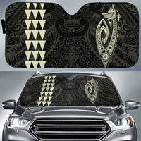Kakau Polynesia Fish Hook Hawaii Car Sun Shade Auto Sun Shade Universal Fit Beige - Polynesian Pride