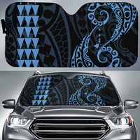 Kakau Polynesia Hawaii Car Sun Shade Auto Sun Shade Universal Fit Pastel Blue - Polynesian Pride
