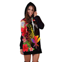 Hawaii Kanaka Maoli Hoodie Dress - Tropical Hippie Style - Polynesian Pride