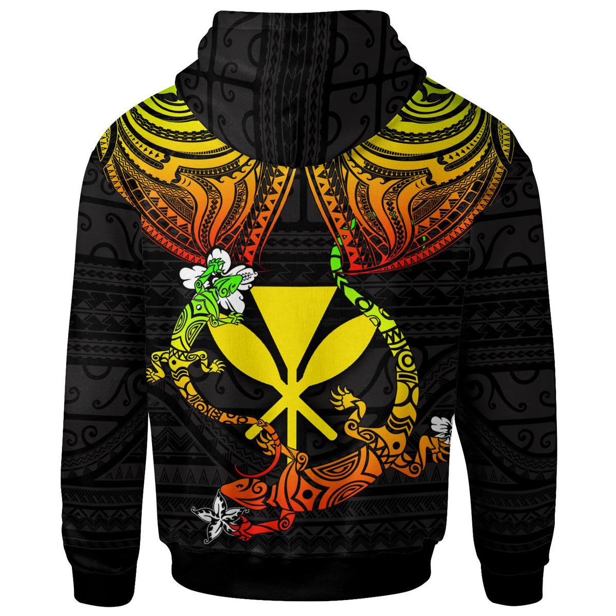 Hawaii Kanaka Maoli Zip up Hoodie Lizard Good Chest - Polynesian Pride