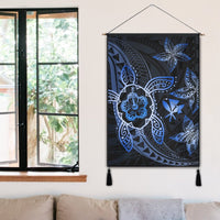 Kanaka Map Hibiscus Plumeria Turtle Art Blue Polynesian Hanging Poster - AH - Polynesian Pride