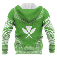 Kanaka Maoli Polynesian Chief Custom Zip up Hoodie Flag Version Unisex Blue - Polynesian Pride