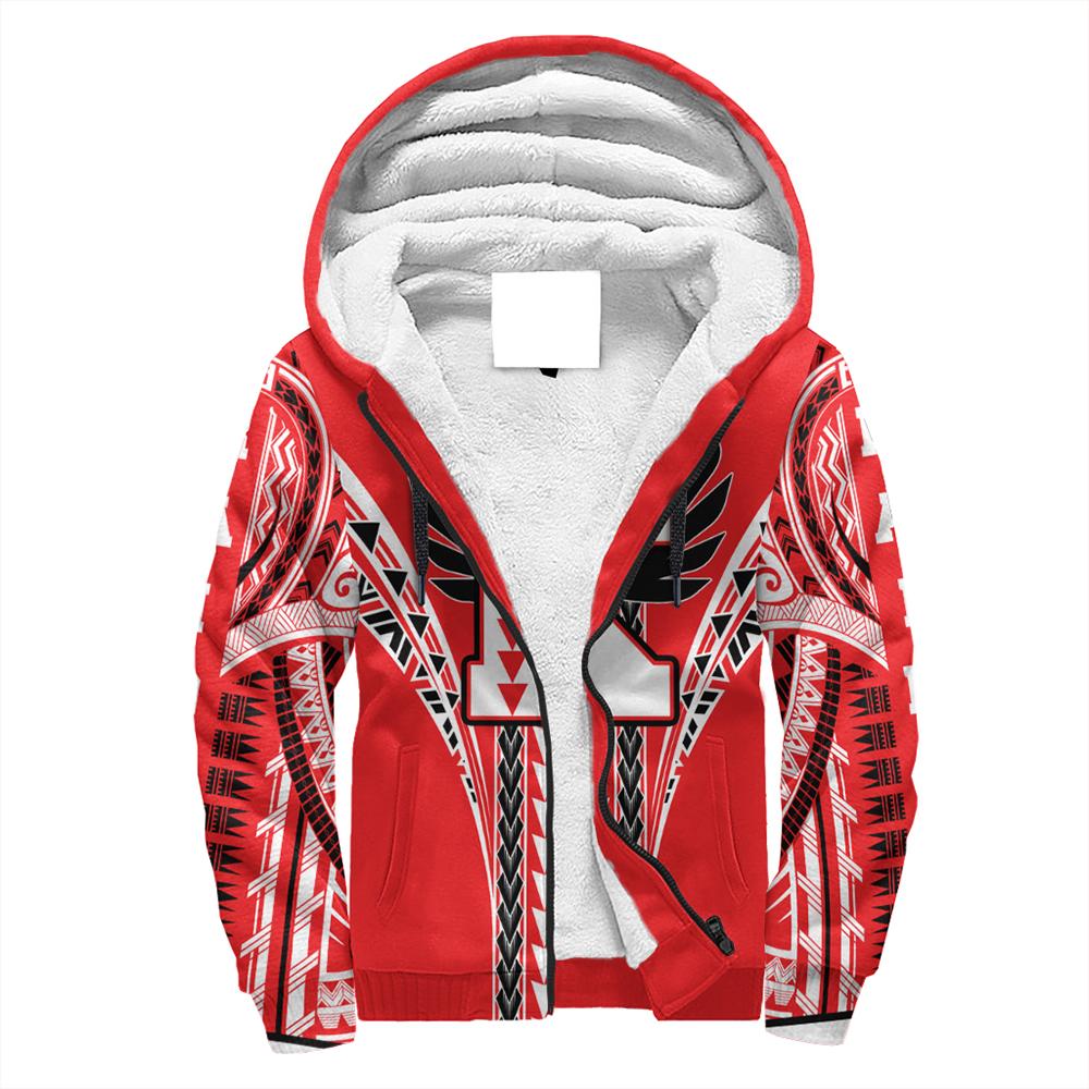 Hawaii - Kauai High Sherpa Hoodie AH Red - Polynesian Pride
