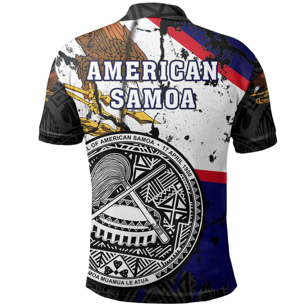 American Samoa Seal Polo Shirt My Blood - Polynesian Pride