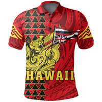 Hawaii Polo Shirt King Mauna Kea Flag - Polynesian Pride