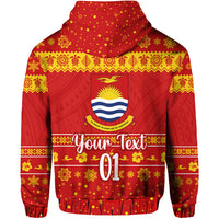 Custom Kiribati Christmas Zip Hoodie Simple Style LT8 - Polynesian Pride