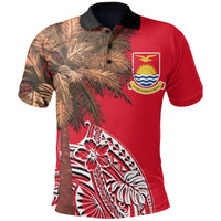 Kiribati Polo Shirt Polynesian Palm Tree Flag Unisex Red - Polynesian Pride