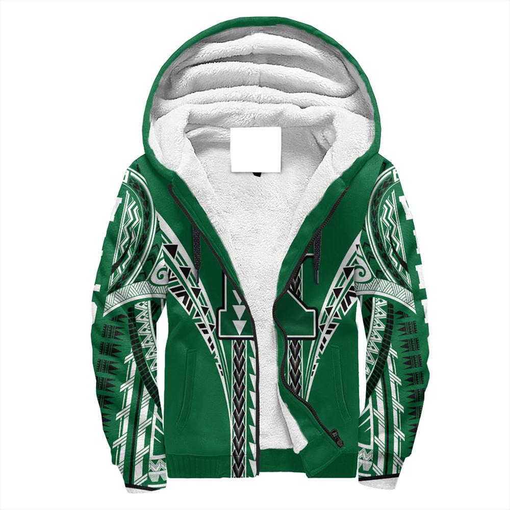 Hawaii - Konawaena High Sherpa Hoodie AH Green - Polynesian Pride