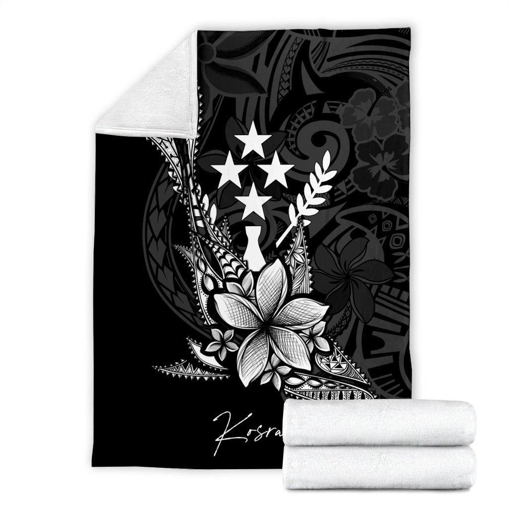 Kosrae State Premium Blanket - Fish With Plumeria Flowers Style - Polynesian Pride