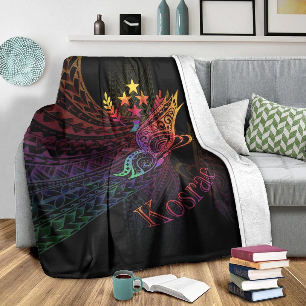 Kosrae State Premium Blanket - Butterfly Polynesian Style - Polynesian Pride