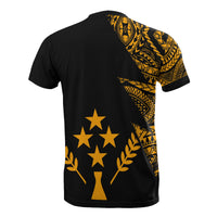 Kosrae Custom T Shirt Micronesian Pattern Gold Style - Polynesian Pride
