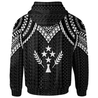 Kosrae Zip up Hoodie Polynesian Armor Style Black - Polynesian Pride