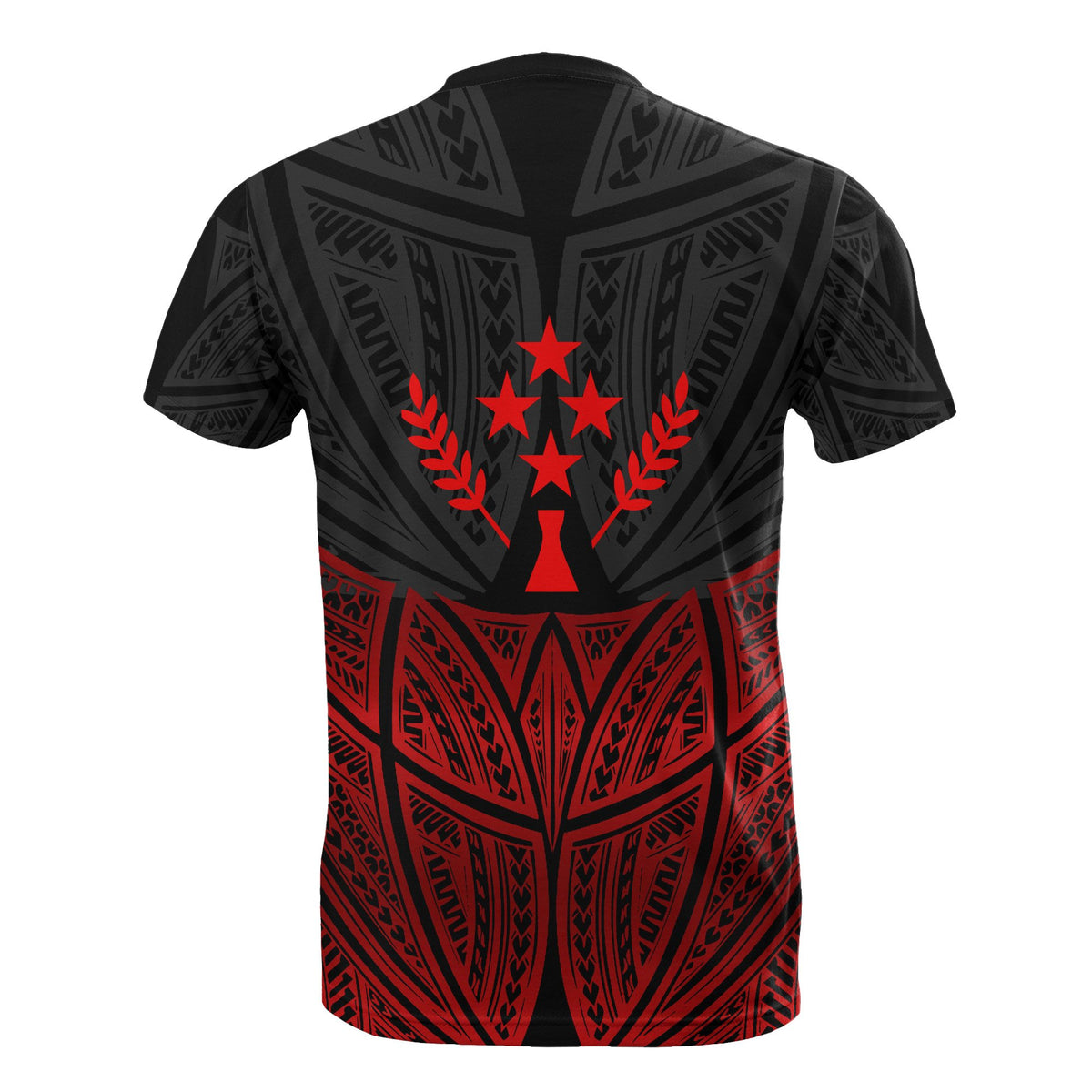 Kosrae Polynesian Custom T Shirt Red Black Pride Map And Seal - Polynesian Pride