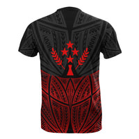 Kosrae Polynesian Custom T Shirt Red Black Pride Map And Seal - Polynesian Pride