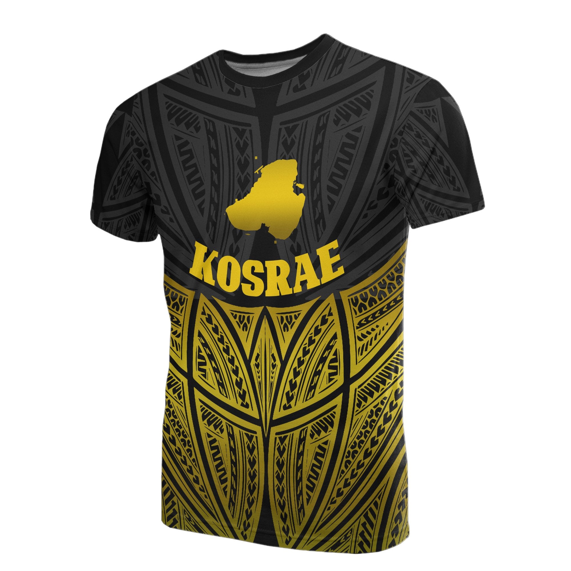 Kosrae Polynesian T Shirt Gold Pride Map And Seal Unisex Gold - Polynesian Pride