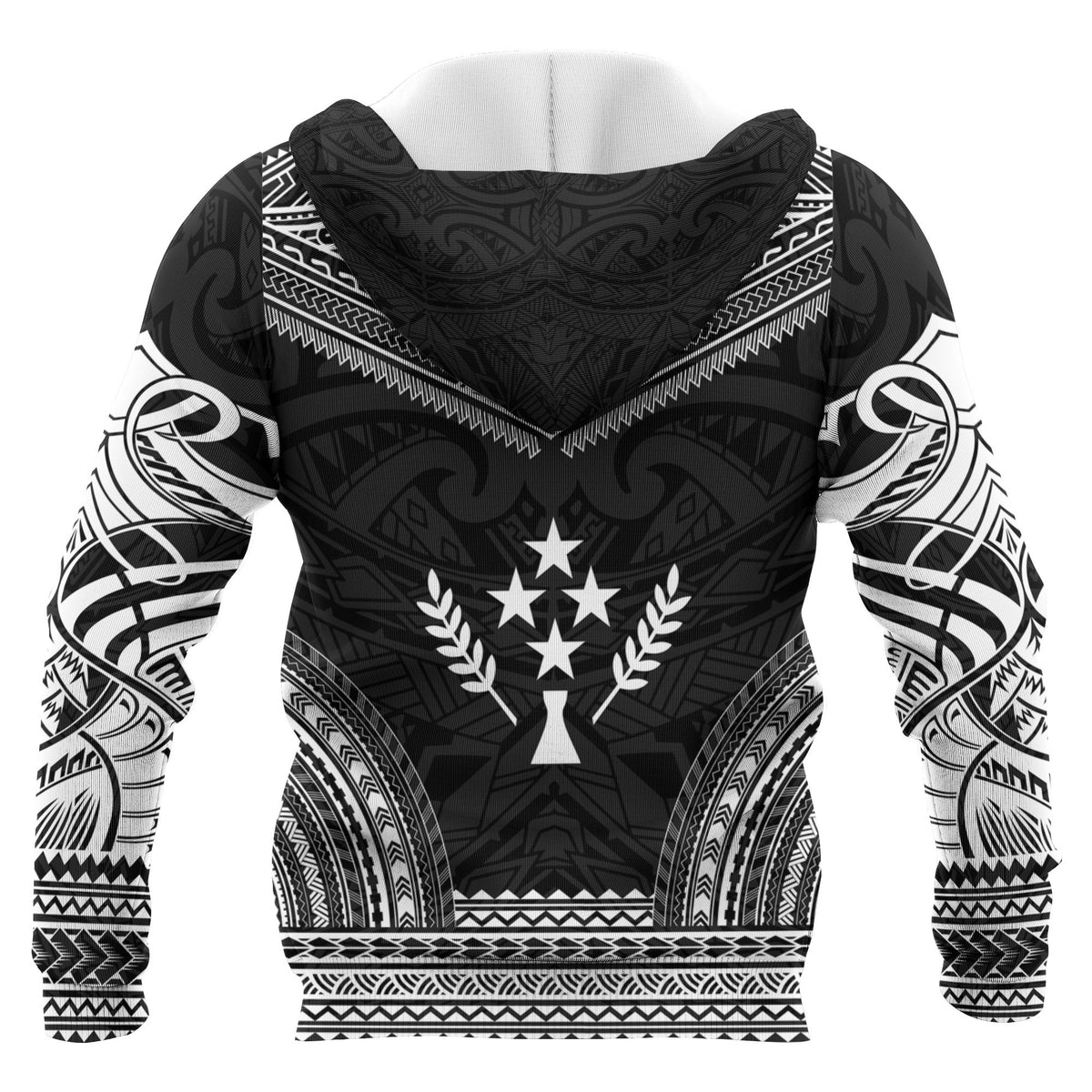 Kosrae Polynesian Chief Custom Hoodie Black Version Unisex Black - Polynesian Pride