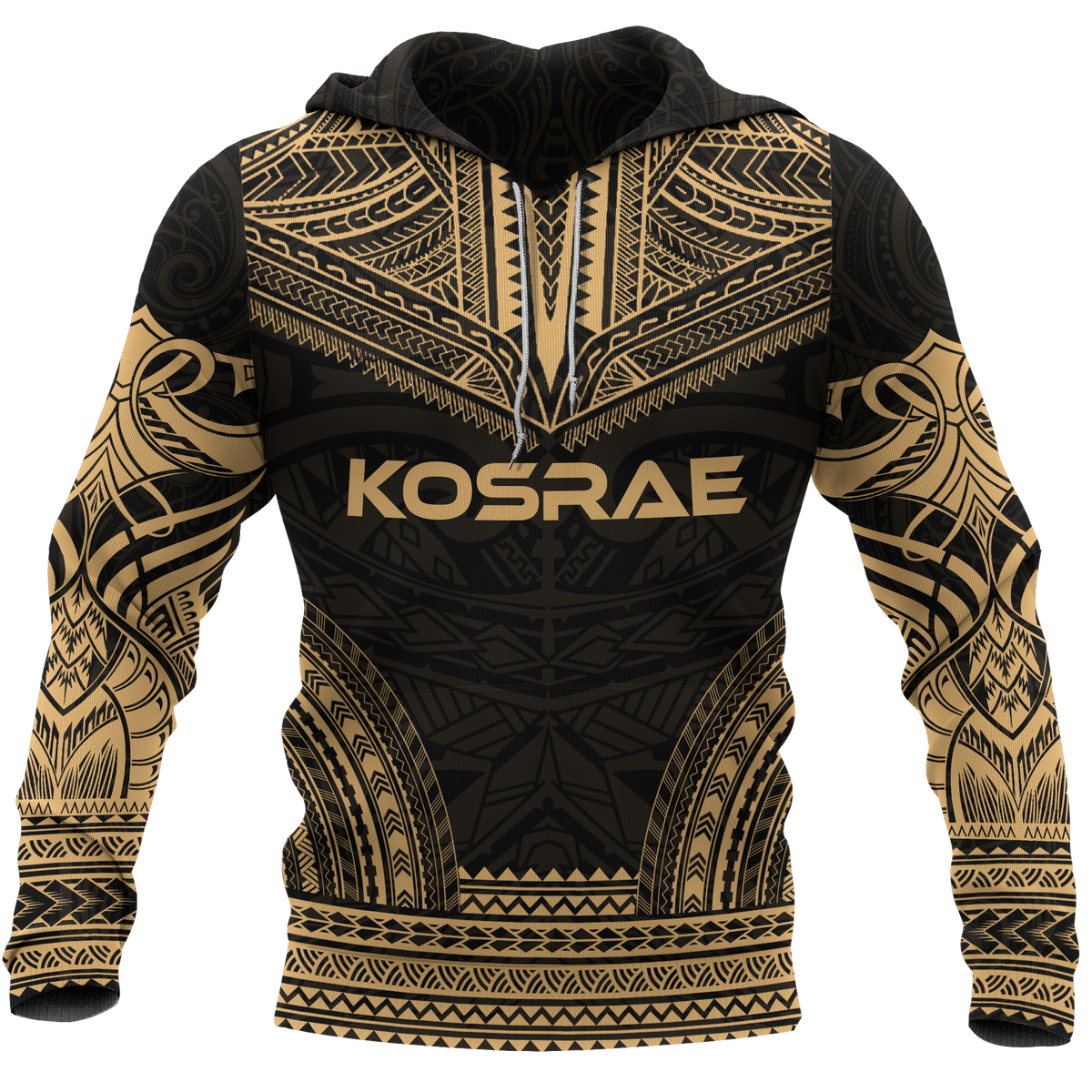 Kosrae Polynesian Chief Hoodie Gold Version Unisex Gold - Polynesian Pride