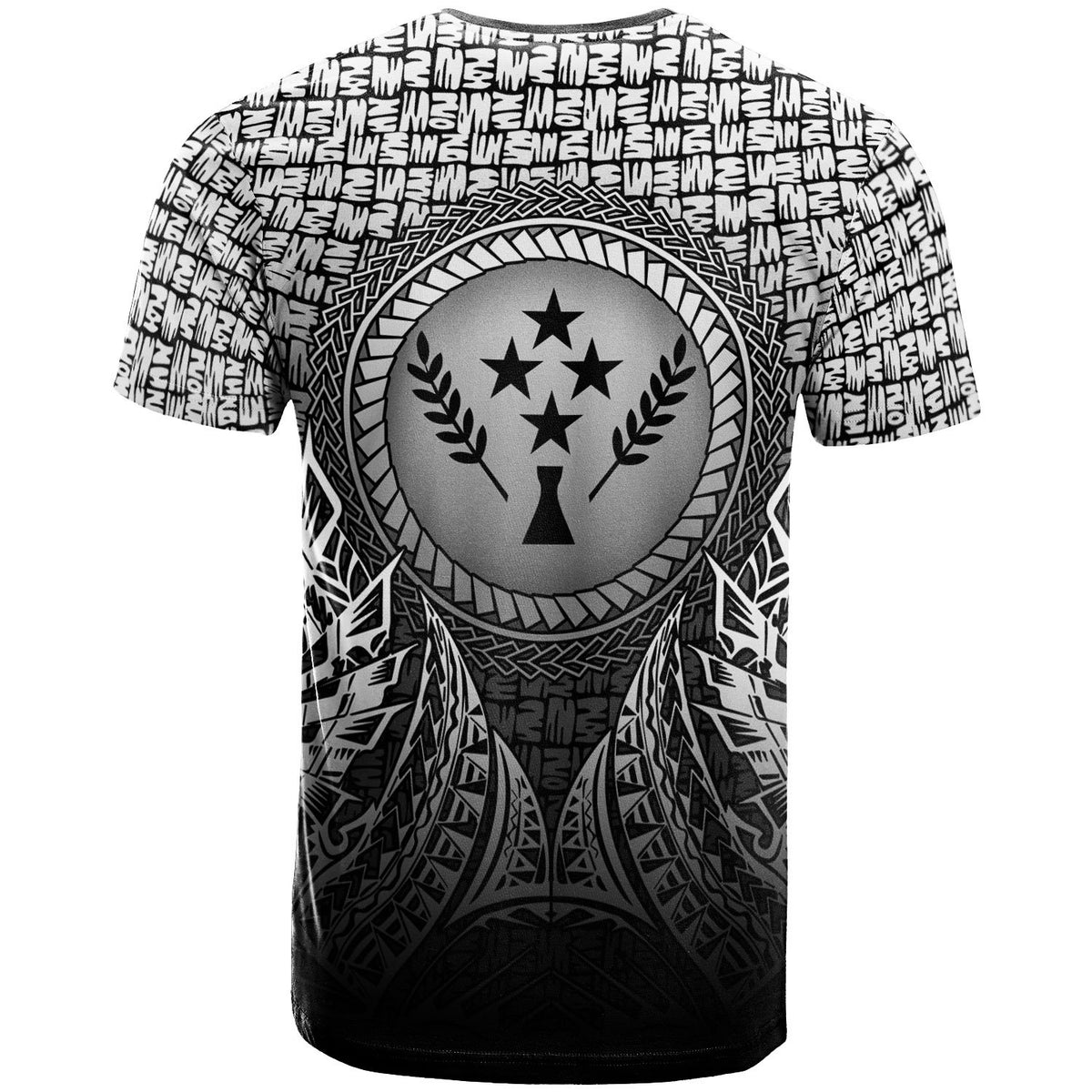 Kosrae T Shirt Circle Pattern Black - Polynesian Pride