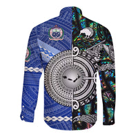 Samoa And New Zealand Hawaii Long Sleeve Button Shirt Together - Paua Shell LT8 - Polynesian Pride