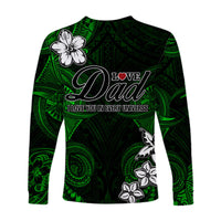 (Custom Personalised) Polynesian Fathers Day Long Sleeve Shirt I Love You In Every Universe - Green LT8 - Polynesian Pride