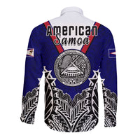 American Samoa Hawaii Long Sleeve Button Shirt Bald Eagle Mix Polynesian LT13 - Polynesian Pride