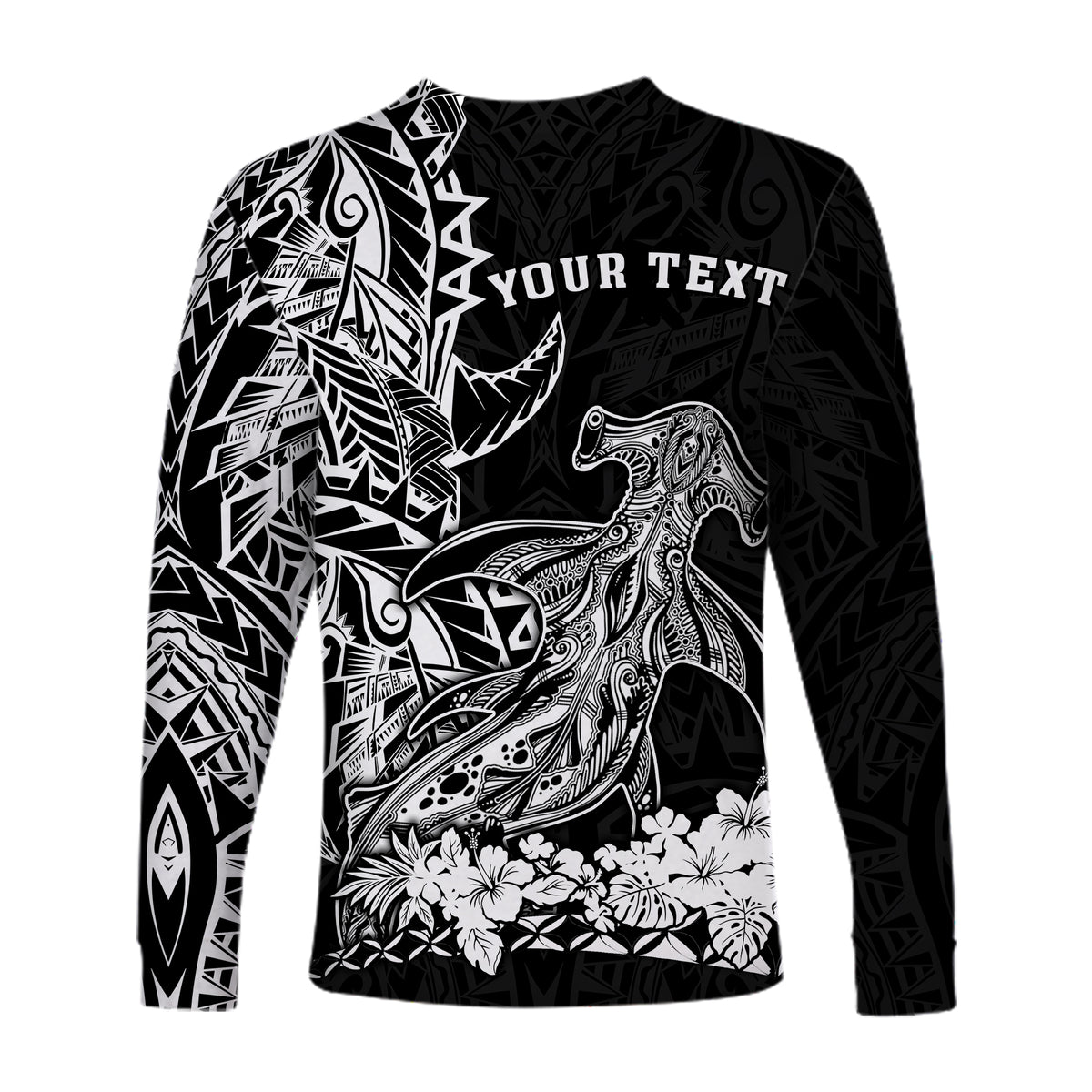 (Custom Personalised) Hawaii Polynesian Long Sleeve Shirt Wild Hammerhead Sharks LT13 - Polynesian Pride