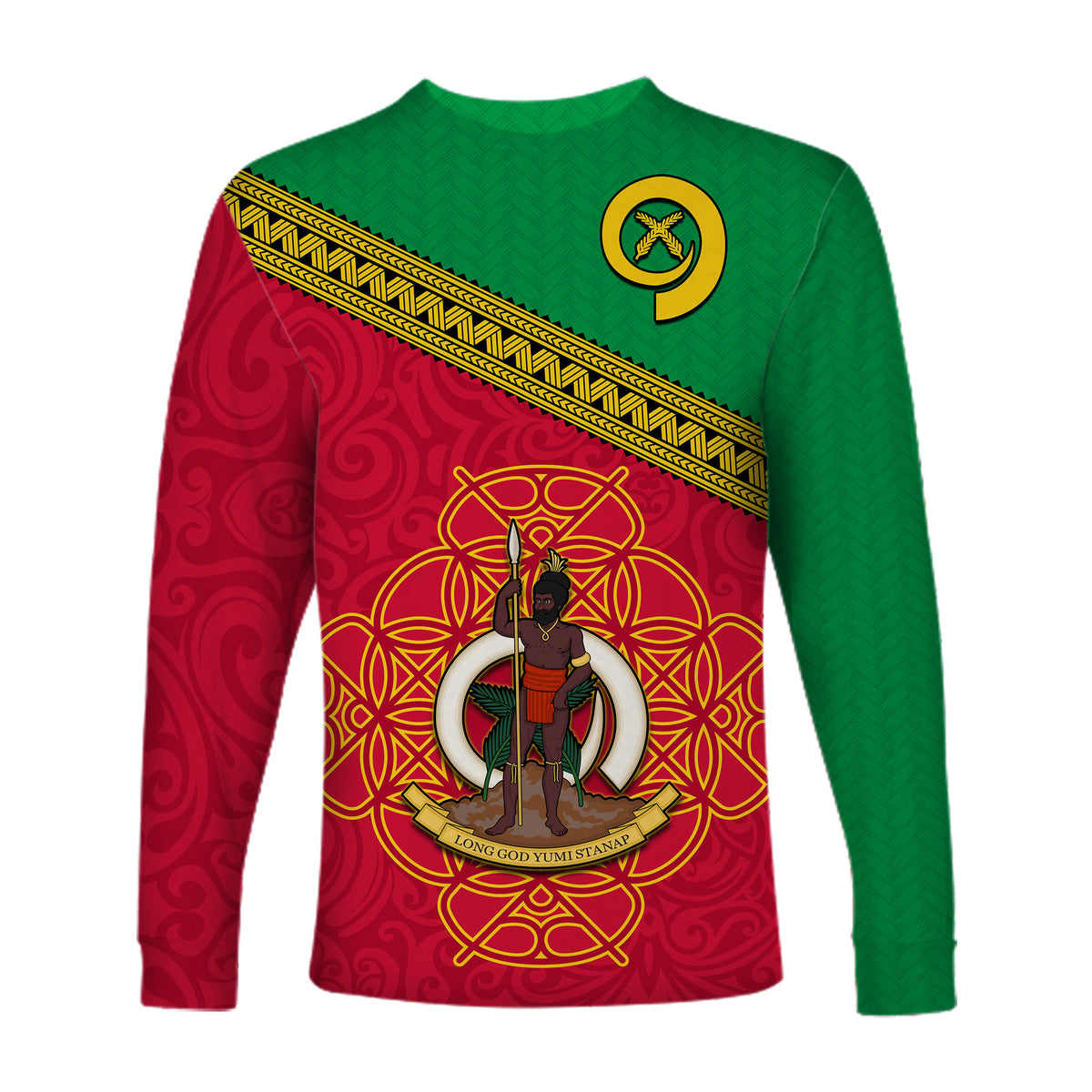 (Custom Personalised) Vanuatu Long Sleeve Shirt Pattern Sand Drawing LT13 - Polynesian Pride