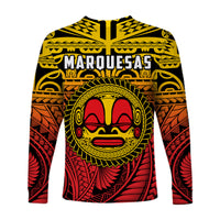 Marquesas Islands Long Sleeve Shirt Mata Tiki Polynesian Pattern LT13 - Polynesian Pride