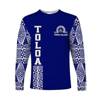(Custom Personalised) TOLOA Long Sleeve Shirt Tupou College Tonga Pattern LT13 - Polynesian Pride