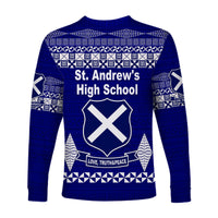 St. Andrew's High School Long Sleeve Shirt Simple Tongan Kupesi LT8 - Polynesian Pride