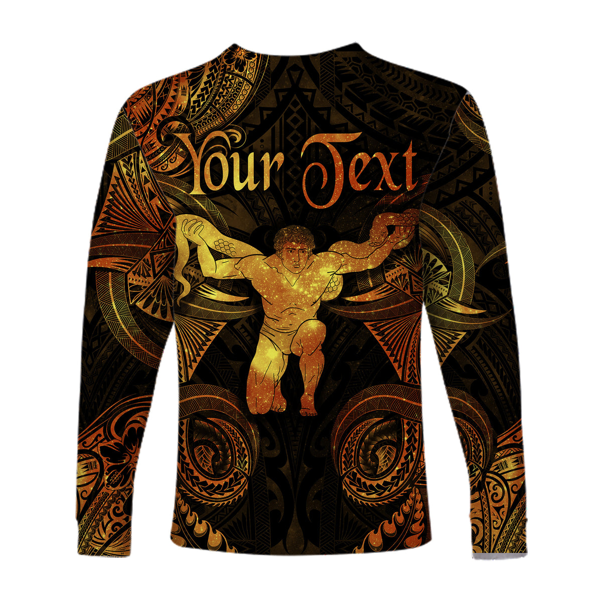 (Custom Personalised) Ophiuchus Zodiac Polynesian Long Sleeve Shirt Unique Style - Gold LT8 - Polynesian Pride