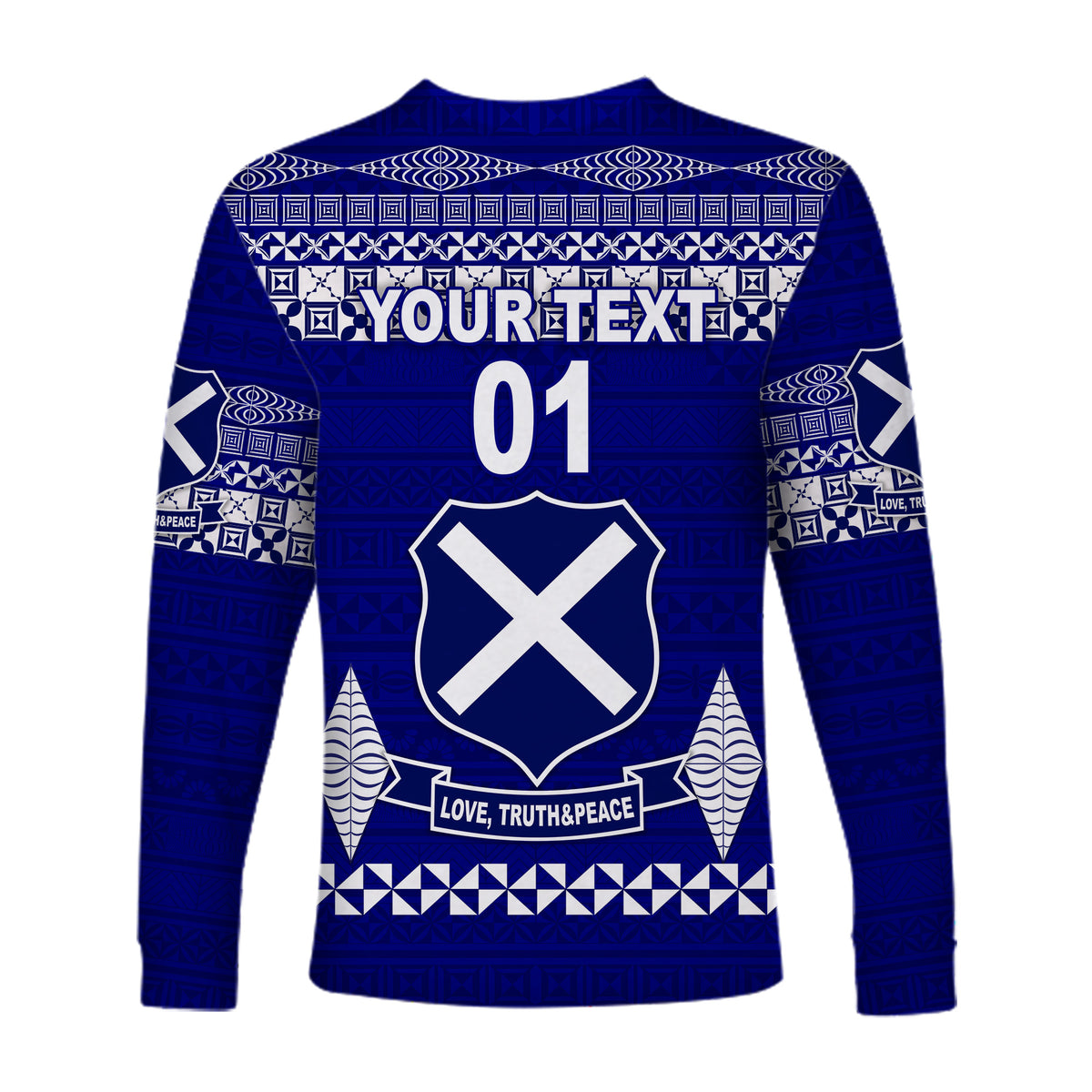 (Custom Personalised) St. Andrew's High School Long Sleeve Shirt Simple Tongan Kupesi LT8 - Polynesian Pride