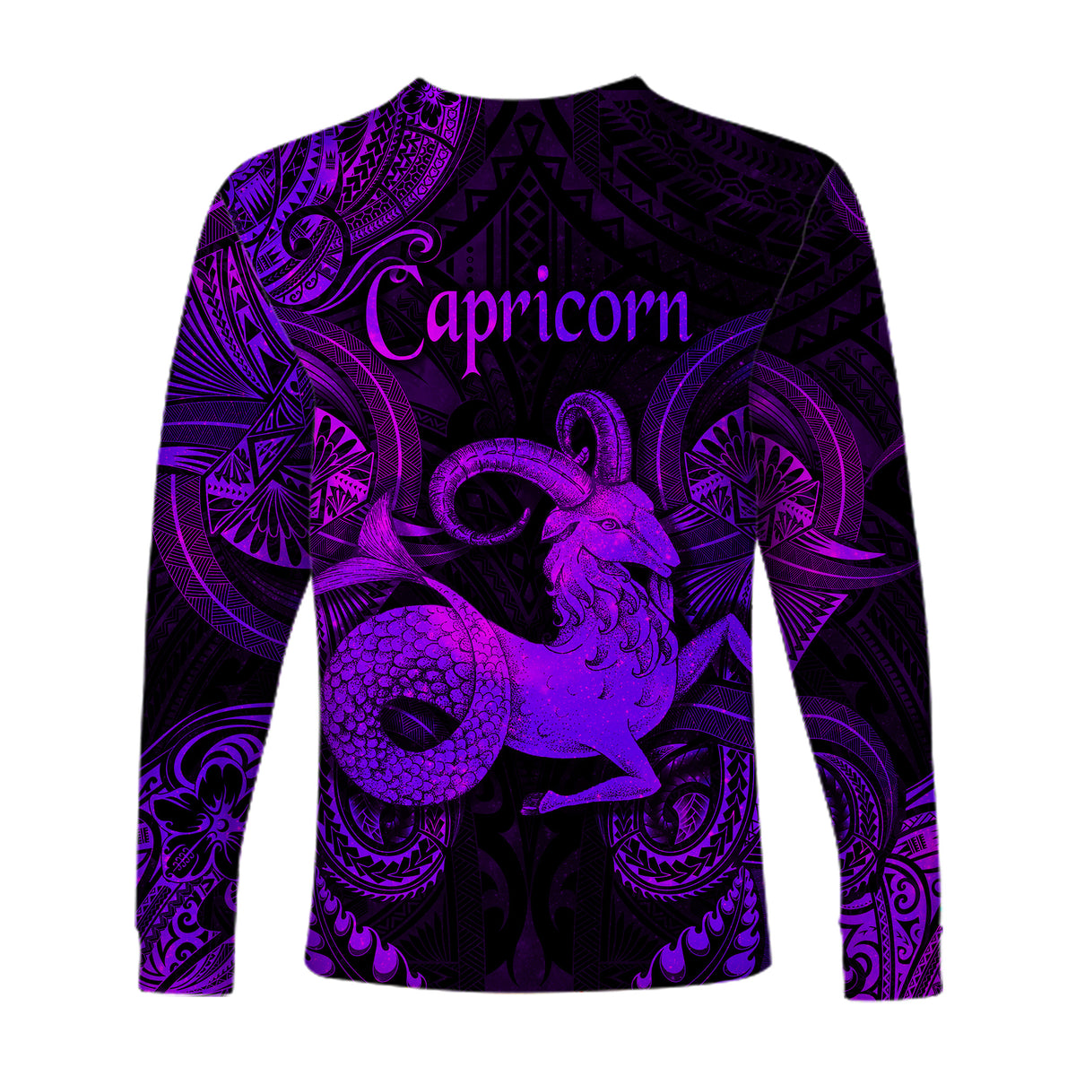 Capricorn Zodiac Polynesian Long Sleeve Shirt Unique Style - Purple LT8 - Polynesian Pride